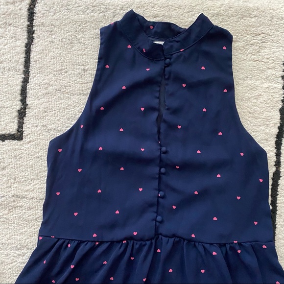 SIENNA SKY Blue Pink Hearts Patterned Keyhole Mini Dress - Picture 4 of 6